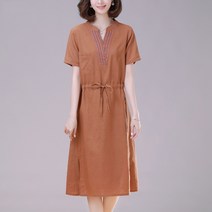 마원피스 클래식 여성 여름옷 스타일리쉬 경숙 브이넥 반팔 594870376