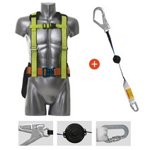 착용편한 국산 상체식 안전벨트+자동죔줄 안전그네 낙하방지 안전로프 산업용 엑스반도