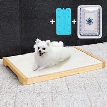 엔터펫 원목 대리석 애견 강아지 고양이 쿨매트, 세라믹대리석원목쿨매트+콜드팩+트레이