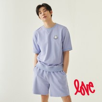 [JAJU/자주] 남 LOVE_그래픽 반팔 스웨트 셔츠_바이올렛