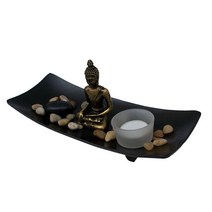 불교용품 MagiDeal 유행 일본 불상 선 가든 불교 동상 Tealight 향 모래 명상 Fengshui 장식 홈 장식, 02 03
