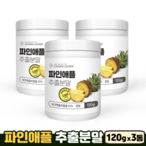 파인애플 분말 가루 단백질분해 효소 프로테아제 식이섬유 비타민B 철분 파인애플추출분말, 3통, 120g