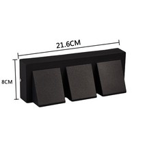 침실 욕실 현대 LED 램프 조명 거울5w 6w 15w 간단한 크리 에이 티브 야외 방수 벽 led 안뜰 게이트 테라스 발코니 정원 벽, 15w 블랙 3 헤드, 쿨 화이트5500-7000k