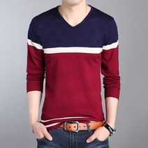 남성용 스웨터 유행안타는 브이넥 니트 하늘비즈 A10 T314B770