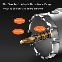 카바이드 팁 TCT 드릴 비트 홀 톱 세트 스테인레스 스틸 금속 커터 1 개 5A 12150mm, 82 102mm