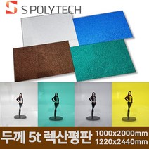 에스폴리텍 폴리카보네이트 렉산 평판 두께 5t/1000x2000mm/1220x2440mm 지붕 처마 썬라이트 테라스, 5t/1000mmx2000mm, 스모그