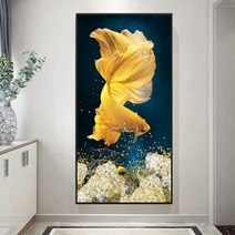 다이아몬드 금붕어 재물운 돈들어오는 그림 풍수 인테리어 보석십자수 재료 큐빅아트, 80x50CM