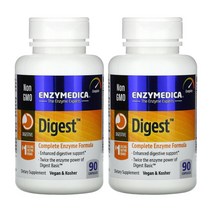 [2개] 엔자이메디카 다이제스트 컴플리트 엔자임 포뮬러 소화효소 90캡슐 아밀레이스 말테이스 라이페이스 인버타아제 아밀라아제 리파아제 락테이스 셀룰레이스 펙티나아제