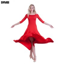 DFMEI 댄스복 모던 댄스 스커트 풀스커트 사교공연 인터내셔널 왈츠 댄스 원피스입니다.
