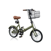 AIJYU CYCLE 자전거 접이식 16인치 미니 벨로 EB-16, 카키