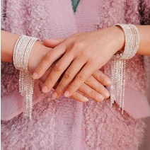 한스마켓 드릴링 큐빅술 빅사이즈 뱅글 오픈팔찌 무대악세사리