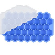 슬러시 메이커 만들기 벌집 스 큐브 트레이 재사용 가능한 실리콘 스 큐브 몰드 팡팡, 진한 파랑