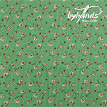 바이핸즈 꽃무늬 패치워크 패브릭 피드색 퀼트 프린트원단 - 1/2yd 대폭 4종, 10.미니로즈-그린