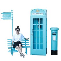 야외 촬영 소품 스튜디오 옥상 공중 전화 부스 펜션, 화이트 6점 세트