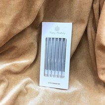 케이크캔들 셀럽 도금 롱로드 생일 양초 장식 아이디어 로맨틱 색연필 연기없는, T02-은색 20케이스