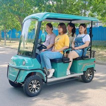 골프전동카트 골프장카트 미니버스 전기 4륜차 M6 지붕형 공유 명승 관광차 4인승 6인승 배터리카, [12] 4인승 1500W 모터 + 배터리가 없는 네이, [01] 60V