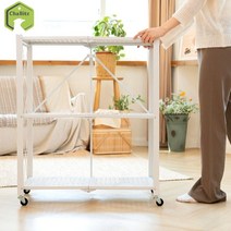 차비츠토어 팬트리 다용도실 선반 폴딩 접이식 철제 선반 랙 매직 선반, 화이트