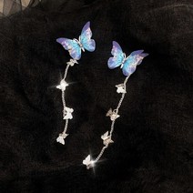 Hanfu 헤어핀 헤어 액세서리 고대 스타일 잠자리 술 단계 흔들리는 메이플 리프 빗 나비 사이드 쥬얼리 여성, [05] blue 1PC