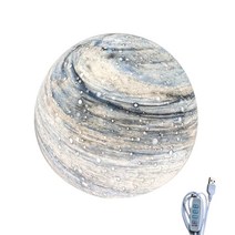 볼 달 모양의 LED 램프 목재 나무 테이블 램프 침대 옆 램프 USB Moon Lamp Night Light, 120, 푸른