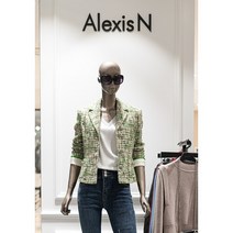 [AK PLAZA] [제시뉴욕]그린 컬러 카라 트위드자켓MB1-NRJL1240