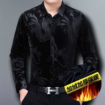 남성 화려한셔츠 건달셔츠 긴팔 겨울 두툼한 컨셉 빈티지 꽃무늬 복고풍