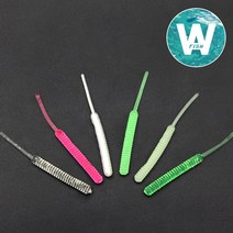 청룡조구 비비사딘 볼락웜 풀치웜 베이비사딘 뽈락, 06.야광 녹 투명-2.0