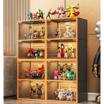 레고진열장 보관박스 아크릴 건담, 3열 12그리드 - 투명 흰색 (전면투명)