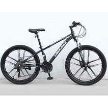 깔끔한심플자전거 30단 등교 24인치 27.5인치 로드자전거, 21단, 26인치, 10 나이프 휠 - 블랙