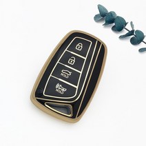 키 홀더 TPU 자동차 키 케이스 커버 셸 Fob 현대 산타페 스포츠 Ix45 에쿠스 센테니얼 제네시스 G80 그랜저, 05 4button black case