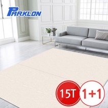 파크론 1+1 무지베이지 플러스 우리가족 놀이방매트 200x140x1.5cm, 무지베이지 200x140cm 15T (2장)