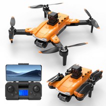 oyoson브러시리스 모터 GPS 원터치 회항 360° 레이저 장애물 회피 드론 HD 콰트로 원격 조종 비행기, [S1오렌지 배터리 2개]적레이저 피장