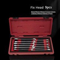 복스렌치 복스알 Binoax 9/12Pcs 튜빙 래칫 조합 렌치 플렉스/수정 헤드 오픈 엔드 오일 스패너, 9pcs Fix head