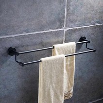 수건걸이 스텐걸이 타월걸이2단 욕실 화장실 블랙, 단품