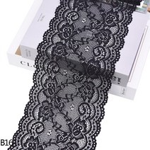 인도원단 아프리카 레이스 패브릭 자수 흰색 트림 15cm 리본 의류 탄성 DIY 공예 바느질 용품 12 야드, 16 B16 black_02 2yard