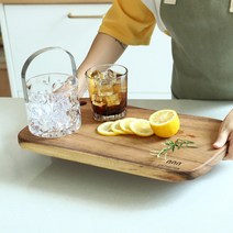 레인트리 통도마+핸들도마 세트 플레이팅 우드 나무도마, 스퀘어도마+핸들도마