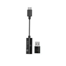 FIIO Shanling ua1 pro es9219c usb dac 앰프 어댑터 유형 c 3.5mm 오디오 케이블 헤드폰 증폭기 pcm384 dsd256 80mw 출력 전력, 검은색