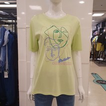 블루페페 부평점 드로잉 자수 팬턴 얄상한 면 티셔츠 가벼운 착용감