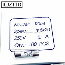 RO54 퓨즈 5x20mm 250V 0.5A 1A 2A 3A 4A 5A 6A 8A 세라믹 보험 튜브 개, 01 5x20mm_08 8A 10pcs