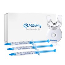 MitButy Teeth Whitening Kit with LED Light 22% Carbamide Peroxide Gel (3x3ml) and Mouth Tray - Teet, 1