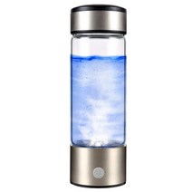 수소 발생기 컵 워터 필터 430ML 알칼리성 기 수소가 풍부한 물 휴대용 병 Lonizer 순수 H2 전기 분해, 단일옵션, 은