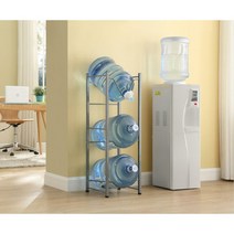 정수기 물통 거치대 랙 받침대 3단 반전형 보관대 디스펜서, 02.쇠지렛대가 있는 실버 3층 역수형 수전