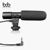 bob 입체 고감도 3.5MM 외장마이크 MIC-01 GoPro 호환, 에스제이엔비 MIC_01_블랙