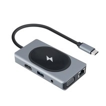 yh HP Z북/오멘 무선충전 올인원 멀티 컨버터, 그레이, yhTB616