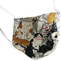 일본직발송 6. Quintetto (퀸텟) 일제 고양이무늬 마스크 고양이무늬 일제 천마스크 세탁가능 마스크 고양