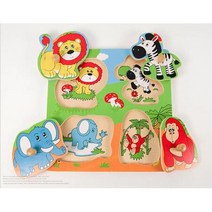 유아 홈스쿨링 동물공부 나무 꼭지 퍼즐