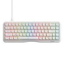 KEMOVE 유선 60% 게임용 기계식 키보드 RGB 백라이트 조명 스트립 블루 스위치 DSA 프로필 PBT 키캡 Windows Mac용 K68SE, CN, 브라운 스위치, White