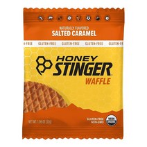 Honey Stinger 유기농 글루텐 프리 솔티드 캐러멜 와플 | 운동 지구력 및 성능을 위한 에너지 스트룹와펠 전후 6개(1팩) 미국직송