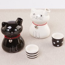 [일제] 고양이 독구리 세트 / 사케 술잔 술병 혼술