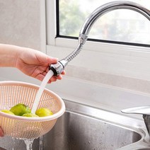 PK글로벌 자유로운 수도꼭지 연장탭 각도조절 회전 워터탭, 실버, 1P