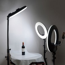 스튜디오 링라이트 LED 조명 메이크업 유튜브 브이로그 영상 촬영, 14인치 블랙